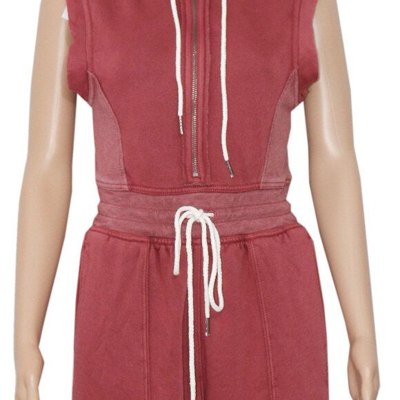 Free People FP Movement Making It Jumpsuit Sleeveless Hoodie Red S - Picture 7 of 9
